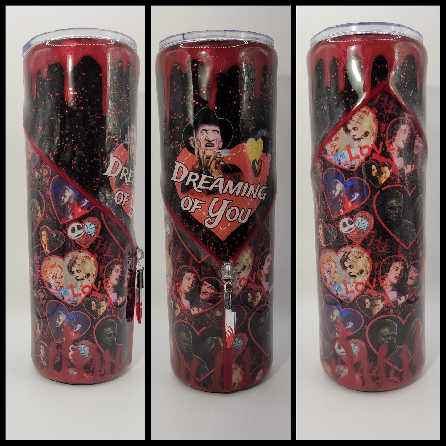 30oz epoxy zipper tumbler- Horror