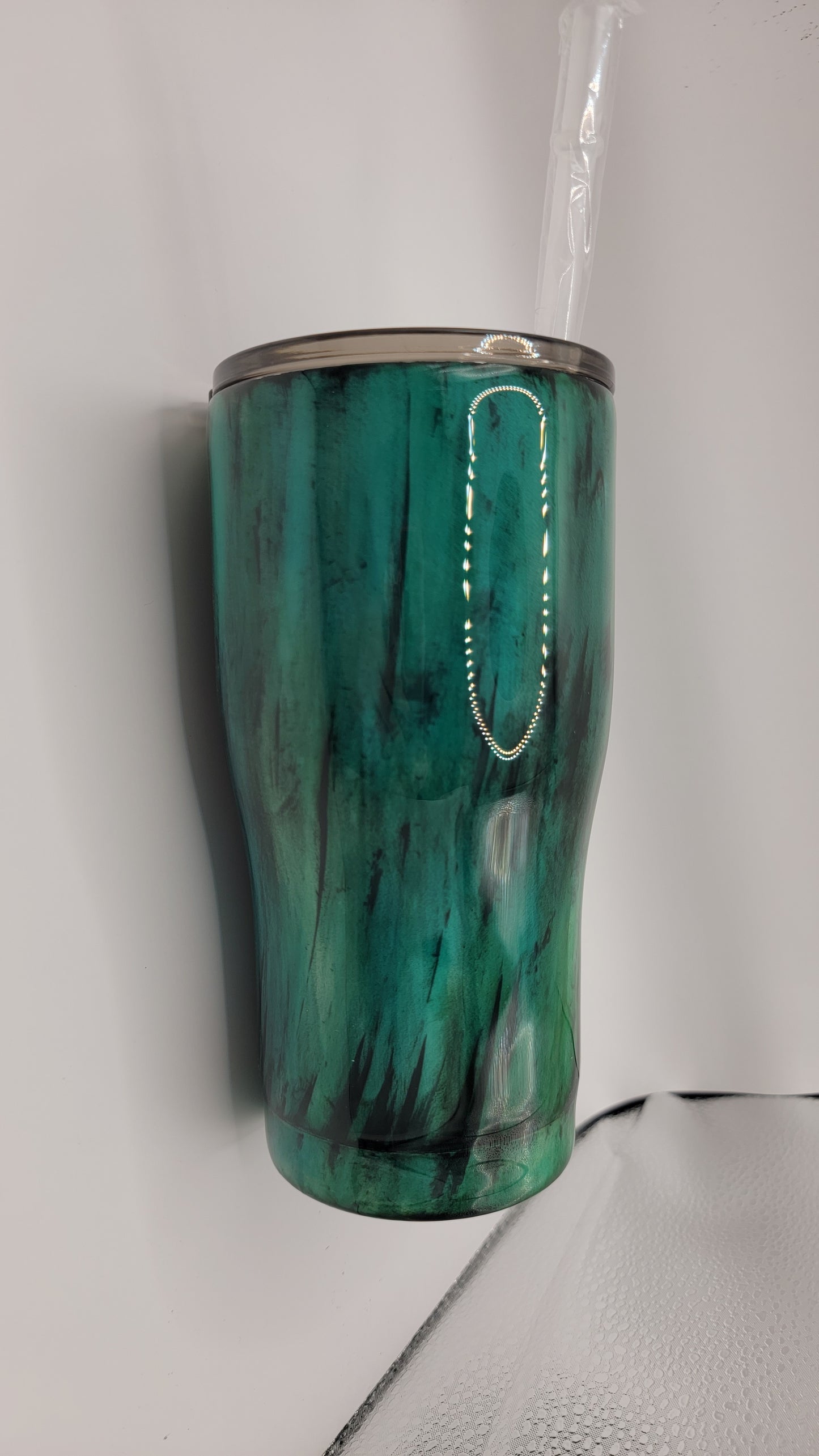 20 oz teal/green woodgrain