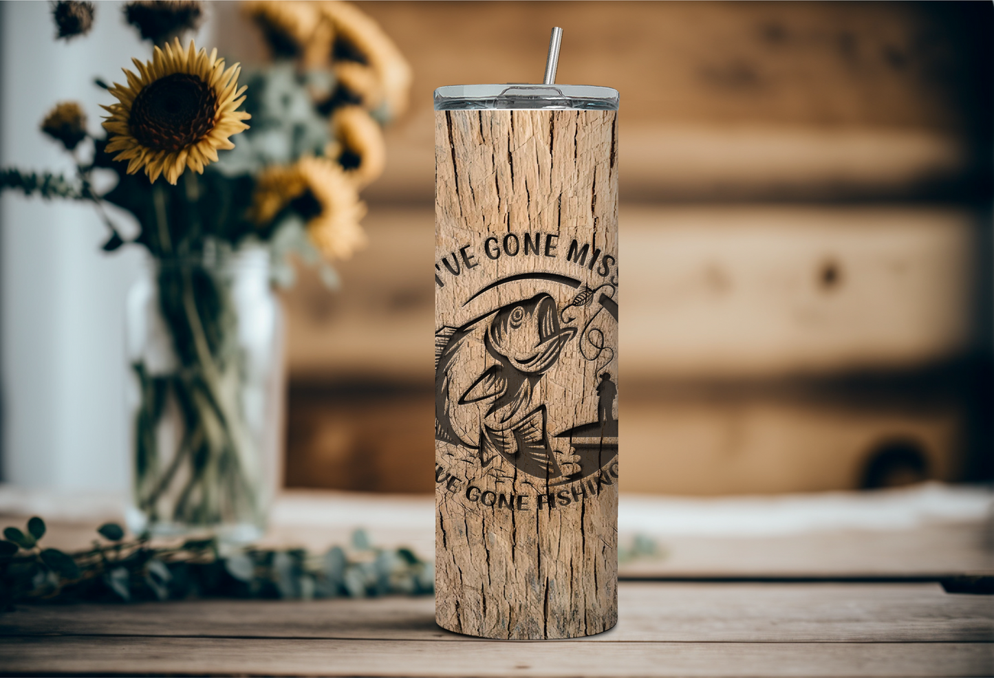 Gone Missing Gone Fishing 20 oz tumbler