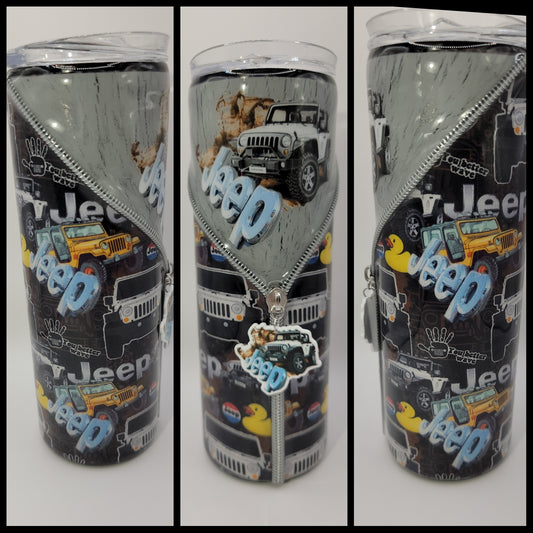 20oz epoxy zipper tumbler- Beep