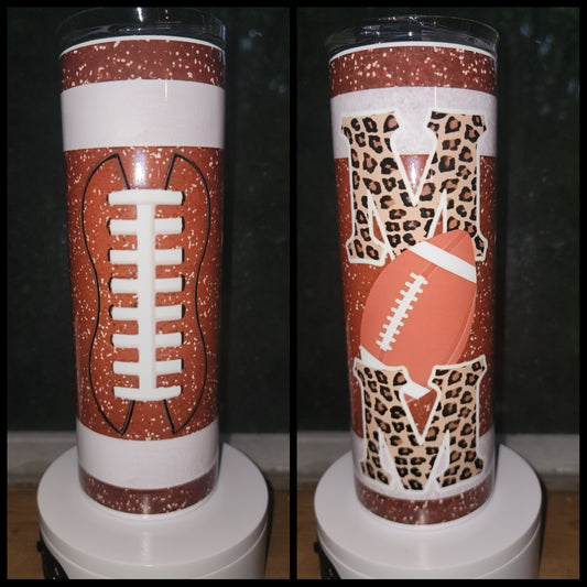 20 oz sublimation football mom tumbler