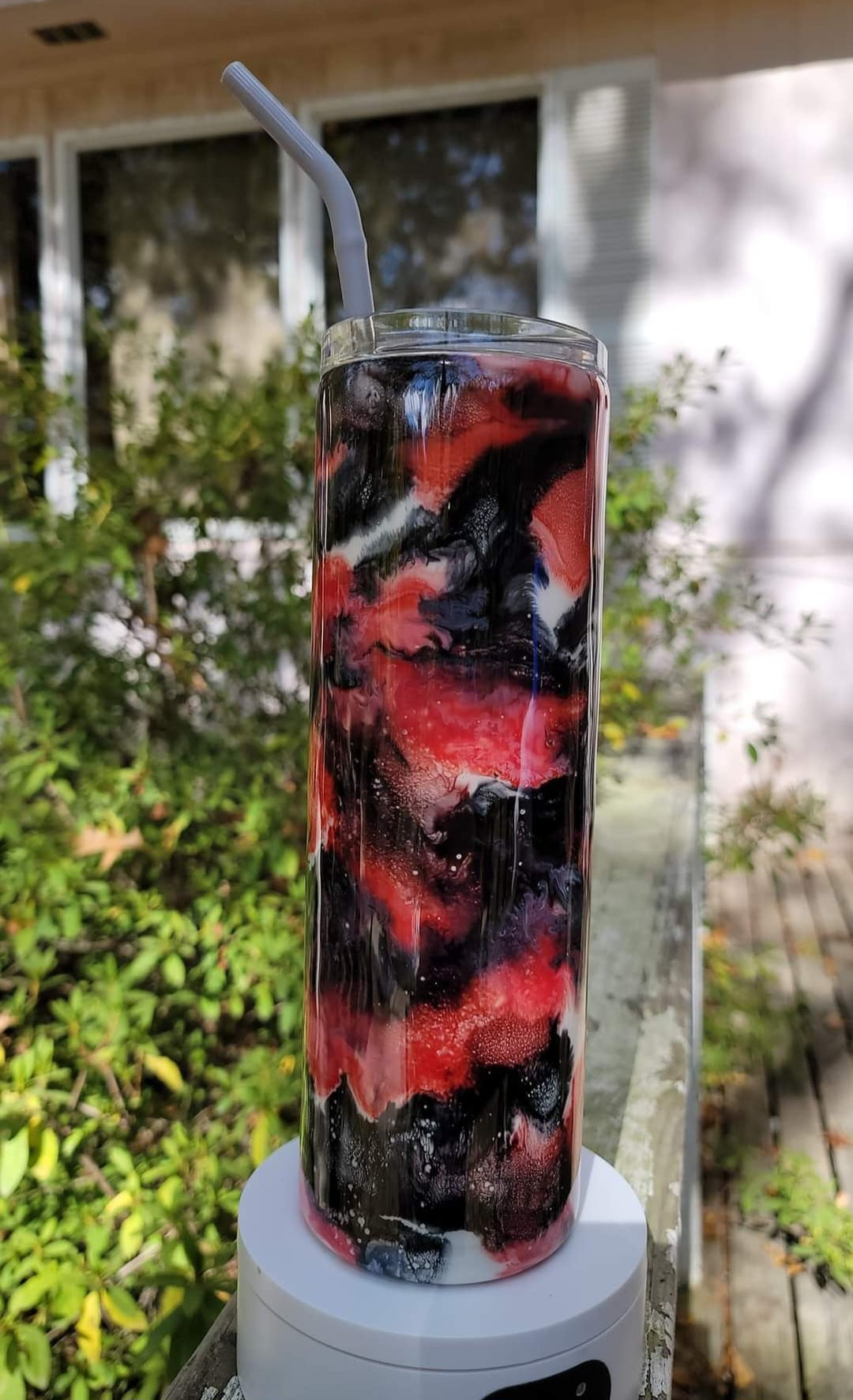 30oz epoxy red/black ink tumbler