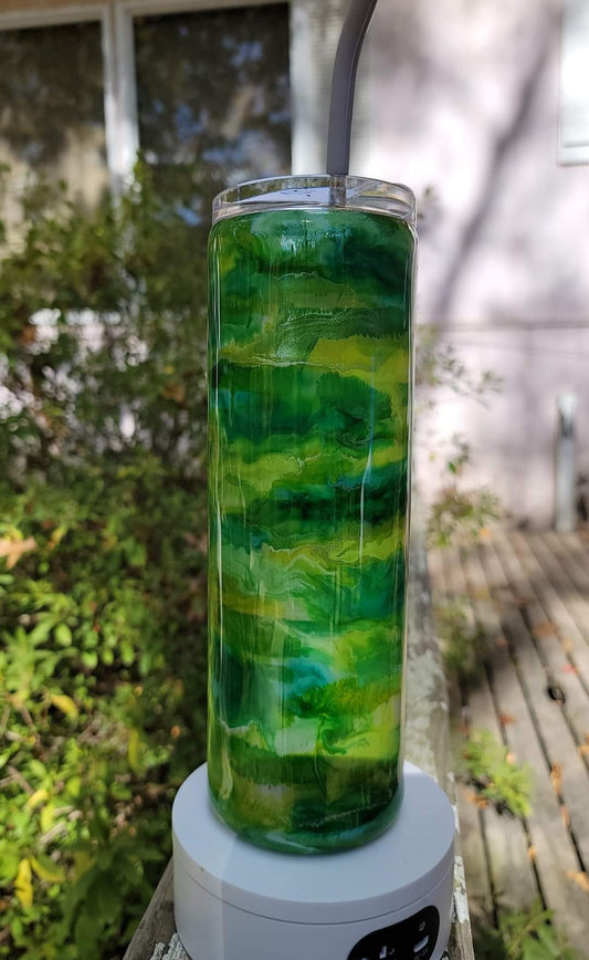 30oz epoxy green ink tumbler