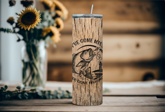 Gone Missing Gone Fishing 20 oz tumbler